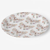 ボホワイルドフラワーフローラ蝶 ペーパープレート (アングル)