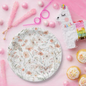 ボホワイルドフラワーフローラ蝶 ペーパープレート (パーティー)