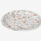 ボホワイルドフラワーフローラ蝶 ペーパープレート (アングル)