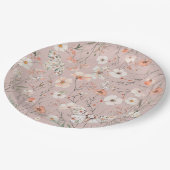 ボホワイルドフラワーフローラ蝶 ペーパープレート (アングル)