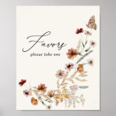 ボホワイルドフラワーブライダルシャワーウィズサイン ポスター (正面)