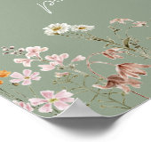 ボホワイルドフラワーブライダルシャワーカードギフト ポスター (角)