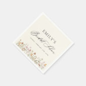 ボホワイルドフラワーブライダルシャワーガーデンスクリプト スタンダードカクテルナプキン (角)