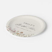 ボホワイルドフラワーブライダルシャワーガーデンスクリプト ペーパープレート (アングル)