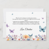ボホワイルドフラワーブライダルシャワーサンキューカード 案内状 (裏面)