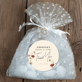 ボホワイルドフラワーブライダルシャワーサンキューユナイテッド ラウンドシール