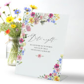 ボホワイルドフラワーブライダルシャワーデイトナイトジャールサイン 台座サイン