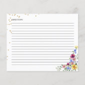 ボホワイルドフラワーブライダルシャワーレシピカード (裏面)