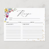 ボホワイルドフラワーブライダルシャワーレシピカード (正面)
