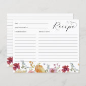 ボホワイルドフラワーブライダルシャワーレシピカード (正面/裏面)