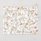 ボホワイルドフラワーブライダルシャワー写真招待状 (裏面)