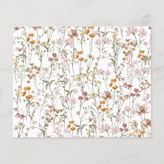 ボホワイルドフラワーブライダルシャワー写真招待状 (裏面)