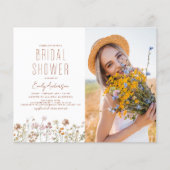 ボホワイルドフラワーブライダルシャワー写真招待状 (正面)
