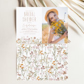ボホワイルドフラワーブライダルシャワー写真招待状