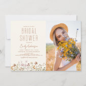 ボホワイルドフラワーブライダルシャワー写真招待状 招待状 (正面)