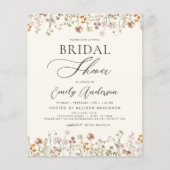ボホワイルドフラワーブライダルシャワー招待 (正面)