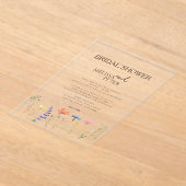 ボホワイルドフラワーブライダルシャワー招待 アクリル招待状 (レイダウン)