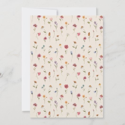 ボホワイルドフラワーブライダルシャワー招待 招待状 (裏面)