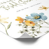 ボホワイルドフラワーブライダルシャワー歓迎サイン ポスター (角)