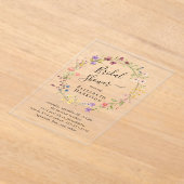 ボホワイルドフラワーブライダルシャワー アクリル招待状 (レイダウン)