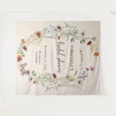 ボホワイルドフラワーブライダルシャワー タペストリー (正面(横))