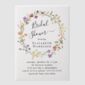 ボホワイルドフラワーブライダルシャワー ベラム紙招待状 (正面)
