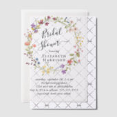 ボホワイルドフラワーブライダルシャワー ベラム紙招待状 (オフセット (招待状))