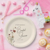 ボホワイルドフラワーブライダルシャワー ペーパープレート (パーティー)