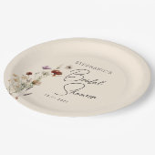 ボホワイルドフラワーブライダルシャワー ペーパープレート (アングル)