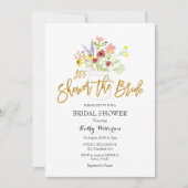 ボホワイルドフラワーブライダルシャワー 招待状 (正面)