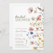 ボホワイルドフラワーブライダルシャワー 招待状 (正面/裏面)