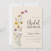 ボホワイルドフラワーブライダルシャワー 招待状 (正面)