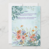 ボホワイルドフラワーブライダル、ベビーシャワー、誕生日ANY 招待状 (裏面)