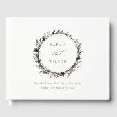 ボホワイルドフラワーブラックブラウン秋リース結婚ズ ゲストブック (正面)