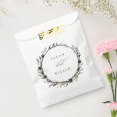 ボホワイルドフラワーブラックブラウン秋リース結婚ズ フェイバーバッグ (封をした状態)