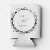 ボホワイルドフラワーブラックブラウン秋リース結婚ズ 缶クーラー (裏面)