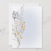 ボホワイルドフラワーブルーモダン結婚式招待状 招待状 (裏面)