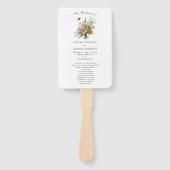 ボホワイルドフラワーブーケ結婚の式プログラム ハンドファン (正面)