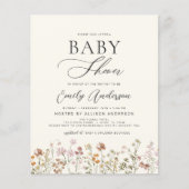 ボホワイルドフラワーベビシャワーガーデン招待状 (正面)