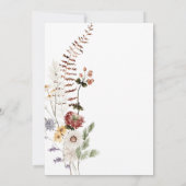 ボホワイルドフラワーベビーイン開花ベビーシャワー 招待状 (裏面)