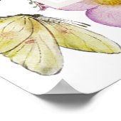 ボホワイルドフラワーベビーガールシャワーウェルカムサイン ポスター (角)