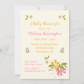 ボホワイルドフラワーベビーガールシャワー招待状 招待状 (正面)