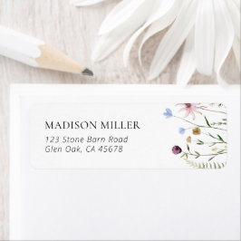 ボホワイルドフラワーベビーシャワー差出人住所ラベル ラベル