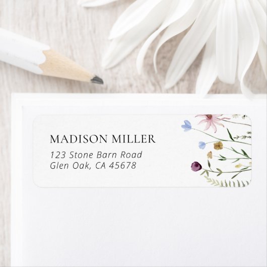 ボホワイルドフラワーベビーシャワー差出人住所ラベル ラベル (インサイチュ)