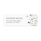 ボホワイルドフラワーベビーシャワー差出人住所ラベル ラベル (正面)