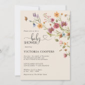 ボホワイルドフラワーベビーシャワー招待状 招待状 (正面)