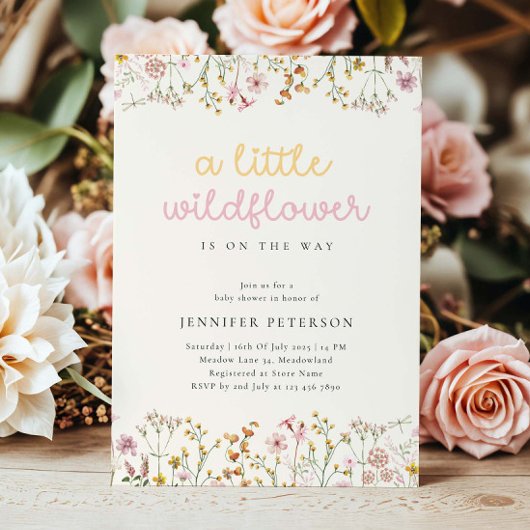ボホワイルドフラワーベビーシャワー招待状 招待状