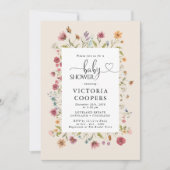 ボホワイルドフラワーベビーシャワー招待状 招待状 (正面)
