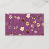 ボホワイルドフラワーベリ素朴ーパープルウェディングスプ エンクロージャーカード (裏面)