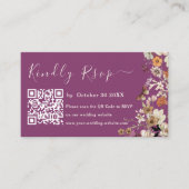 ボホワイルドフラワーベリ素朴ーパープルウェディングスプ エンクロージャーカード (正面)